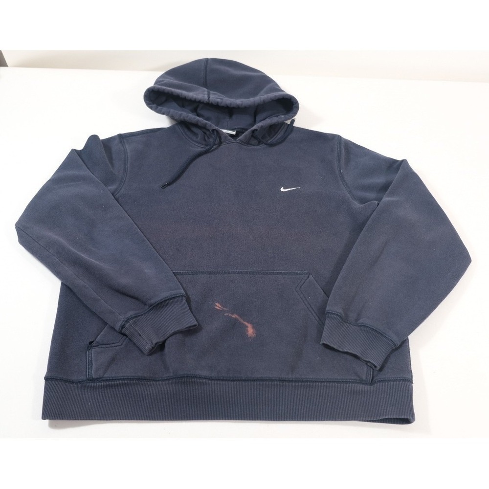 Nike Hoodie Mens XL Blue Vintage Y2K Distressed Embroidered‎ Swoosh Pullover